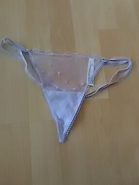 💲2⃣▶>>>PINK Victoria's Secret Sheer Heart Thong - Light Lavender NWOT